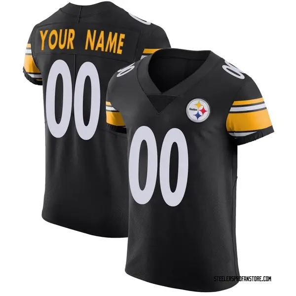 Men's Custom Pittsburgh Steelers Elite Black Team Color Vapor 