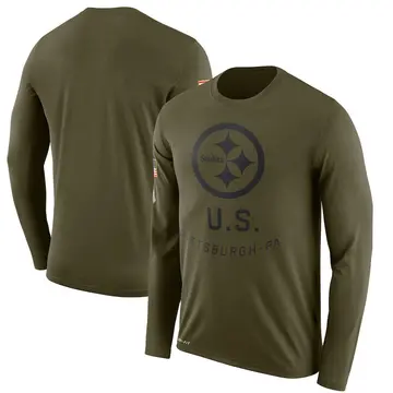 Jamir Jones Pittsburgh Steelers Youth Legend Olive Salute to Service  Sideline Long Sleeve T-Shirt